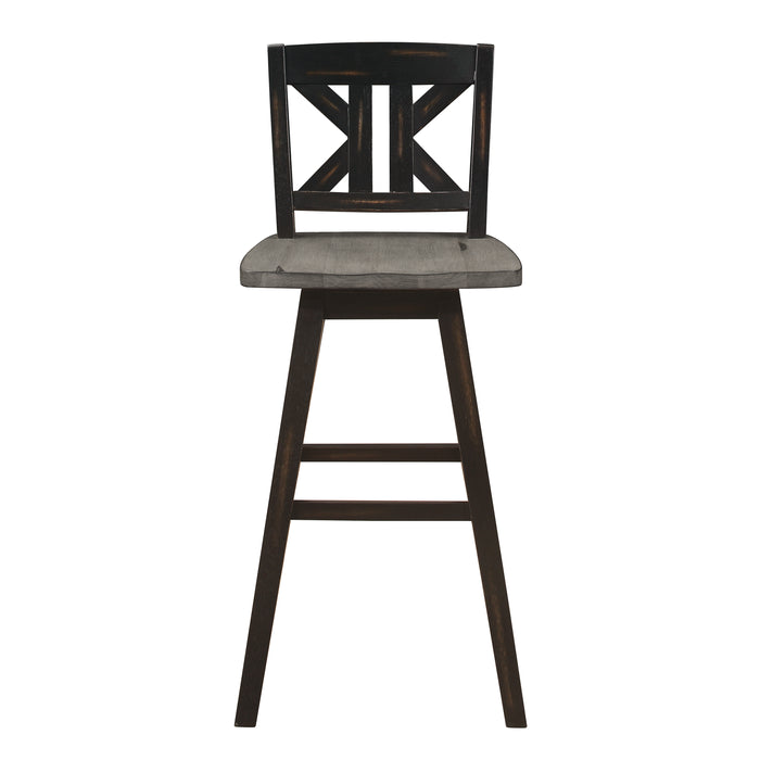 Amsonia Swivel Pub Height Chair in Black/Gray - 5602-29BKS1 - FAMSA Furniture (TX)