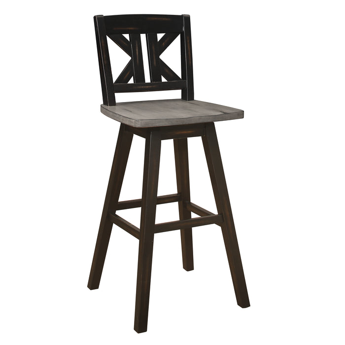 Amsonia Swivel Pub Height Chair in Black/Gray - 5602-29BKS1 - FAMSA Furniture (TX)