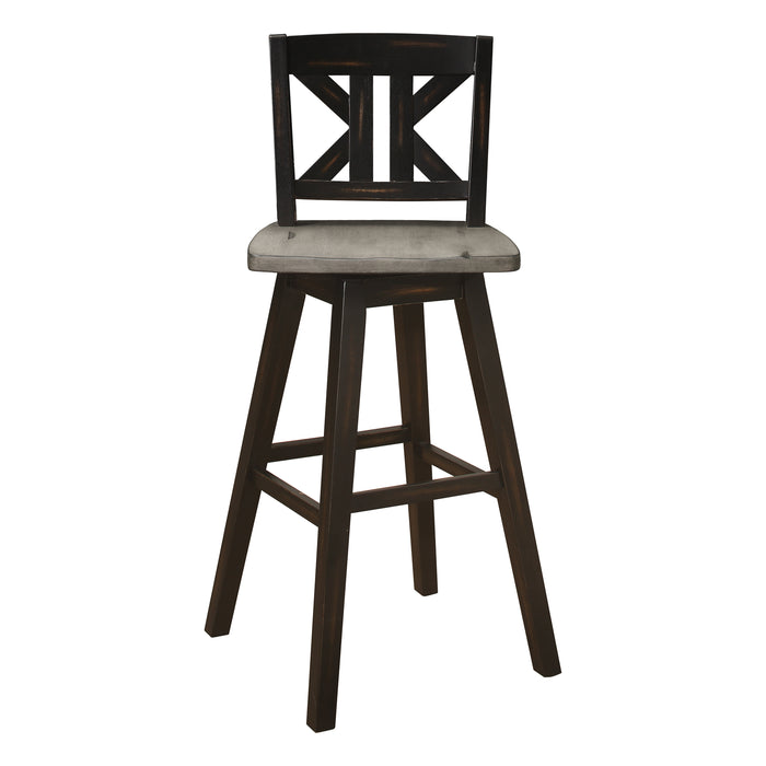 Amsonia Swivel Pub Height Chair in Black/Gray - 5602-29BKS1 - FAMSA Furniture (TX)