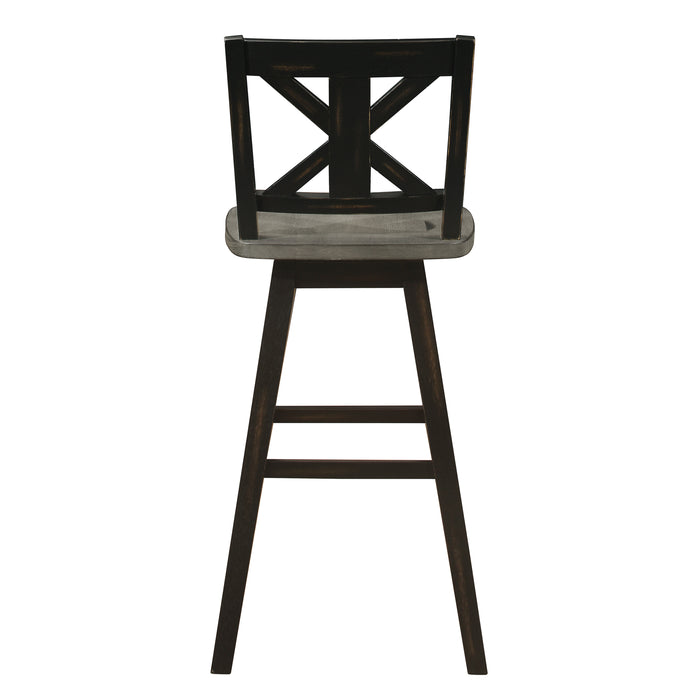 Amsonia Swivel Pub Height Chair in Black/Gray - 5602-29BK - FAMSA Furniture (TX)