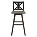 Amsonia Swivel Pub Height Chair in Black/Gray - 5602-29BK - FAMSA Furniture (TX)