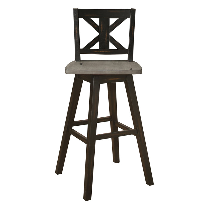 Amsonia Swivel Pub Height Chair in Black/Gray - 5602-29BK - FAMSA Furniture (TX)