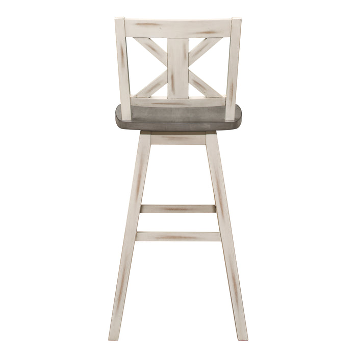 Amsonia Swivel Pub Height Chair in White/Gray - 5602-29WT - FAMSA Furniture (TX)