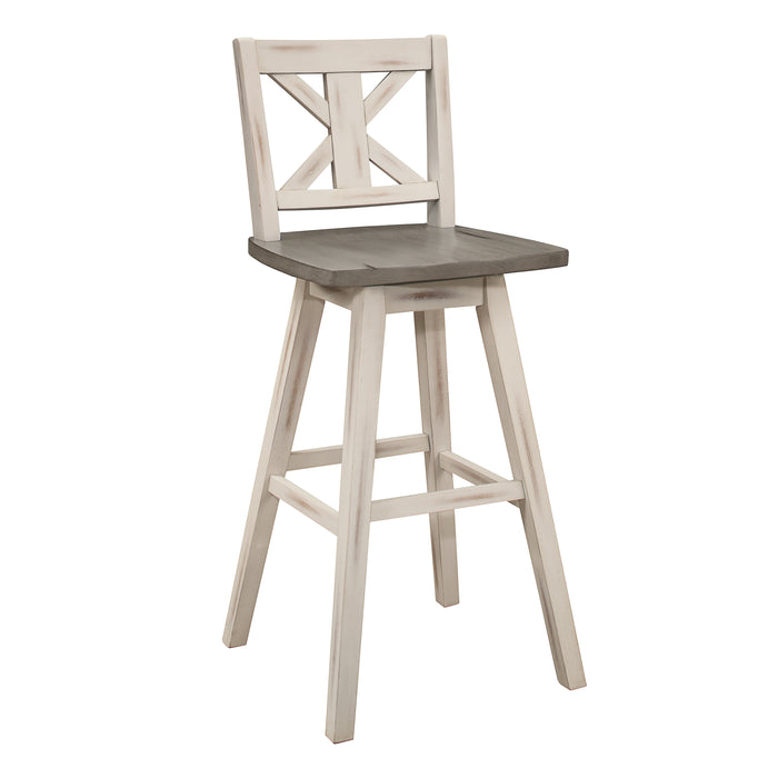 Amsonia Swivel Pub Height Chair in White/Gray - 5602-29WT - FAMSA Furniture (TX)
