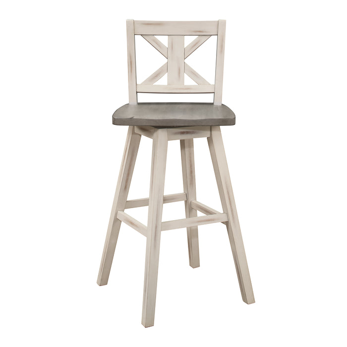 Amsonia Swivel Pub Height Chair in White/Gray - 5602-29WT - FAMSA Furniture (TX)