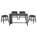 Timbre 5pc Set (TB+4S) in Black/Gray - 5603-36*5 - FAMSA Furniture (TX)