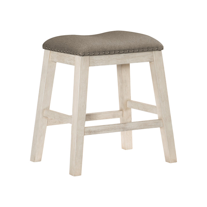 Timbre Counter Height Stool in White/Brown - 5603WW-24 - FAMSA Furniture (TX)