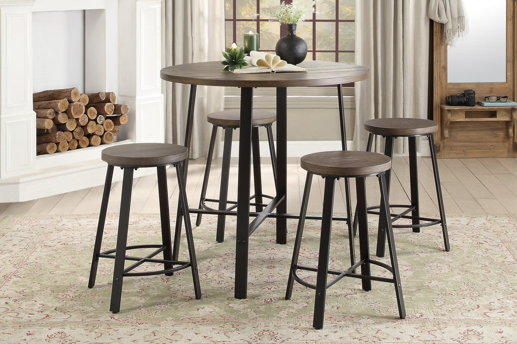 Chevre Counter Height Stool in Brown/Gray/Metal - 5607-24 - FAMSA Furniture (TX)