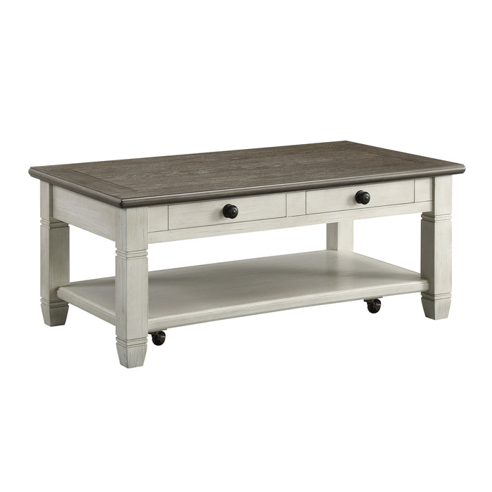 Granby Cocktail Table in Brown/White - 5627NW-30 - FAMSA Furniture (TX)