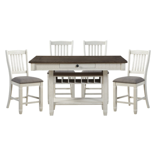 Granby 5pc Set (TB+4S) in Brown/White/Gray - 5627NW-36*5 - FAMSA Furniture (TX)