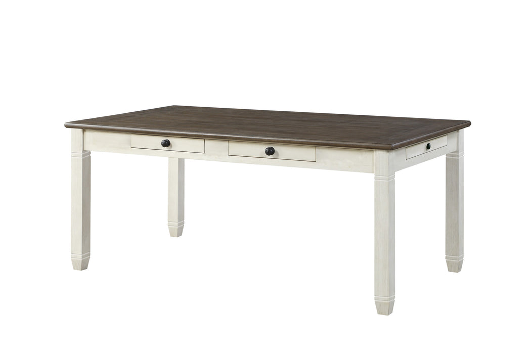 Granby Dining Table in White/Brown - 5627NW-72 - FAMSA Furniture (TX)