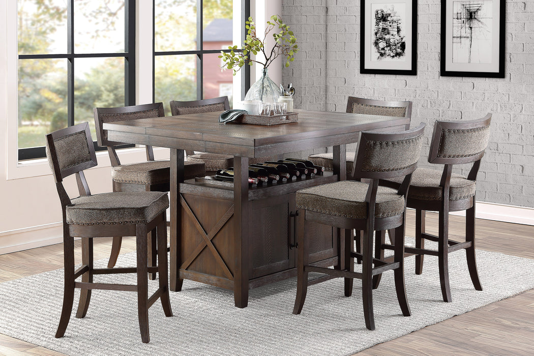 Oxton Counter Height Chair, Fabric in Brown/Cherry/Espresso - 5655-24FA - FAMSA Furniture (TX)