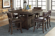 Oxton Counter Height Table with Storage Base in Brown/Cherry - 5655-36* - FAMSA Furniture (TX)