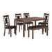 Salton 6-Piece Pack Dinette Set in Brown/Cherry - 5658 - FAMSA Furniture (TX)