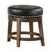 Westby Round Swivel Stool, Black in Brown/Black - 5681BLK-18 - FAMSA Furniture (TX)