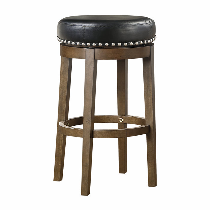 Westby Round Swivel Pub Height Stool, Black in Black/Brown - 5681BLK-29 - FAMSA Furniture (TX)
