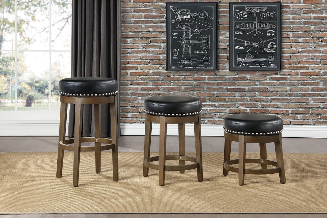 Westby Round Swivel Pub Height Stool, Black in Black/Brown - 5681BLK-29 - FAMSA Furniture (TX)