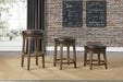 Westby Round Swivel Pub Height Stool, Brown in Brown - 5681BRW-29 - FAMSA Furniture (TX)