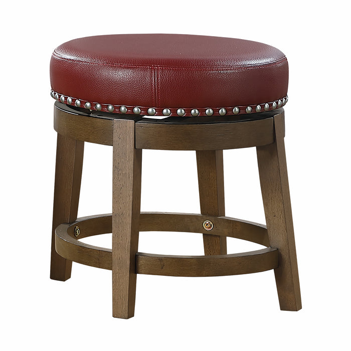 Westby Round Swivel Stool, Red in Red/Brown - 5681RED-18 - FAMSA Furniture (TX)