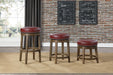 Westby Round Swivel Counter Height Stool, Red in Brown/Red - 5681RED-24 - FAMSA Furniture (TX)