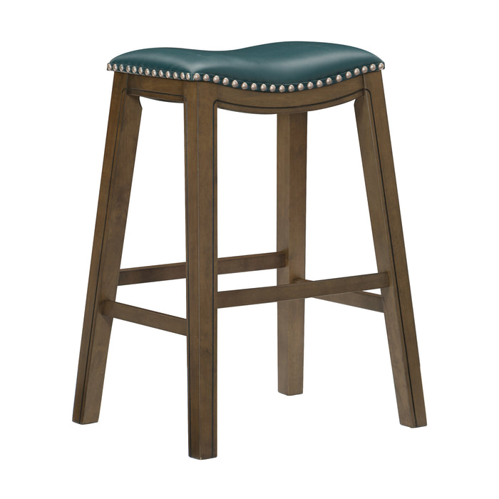 Ordway 29 Pub Height Stool, Green in Brown/Green - 5682GEN-29 - FAMSA Furniture (TX)