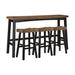 Caspian 4-Piece Pack Pub Height Set in Black/Brown - 5687BTT-424P - FAMSA Furniture (TX)