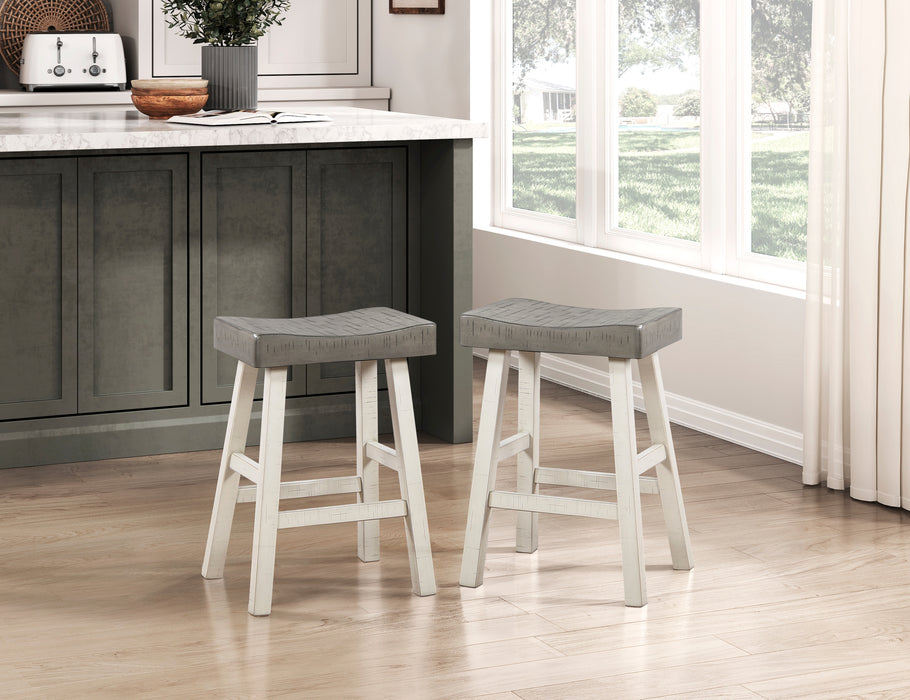 Caspian COUNTER HEIGHT STOOL in Brown/White - 5687WTT-24 - FAMSA Furniture (TX)