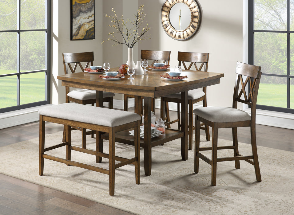 Balin Counter Height Bench in Brown/Oak - 5716RFAK-24BH - FAMSA Furniture (TX)