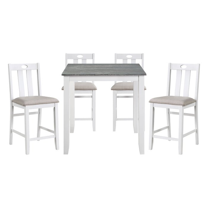 Lowell 5-Piece Pack Counter Height Set in Gray/White - 5744WH-36 - FAMSA Furniture (TX)