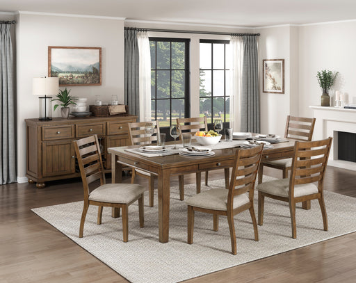 Tigard Side Chair in Cherry/Beige - 5761S - FAMSA Furniture (TX)