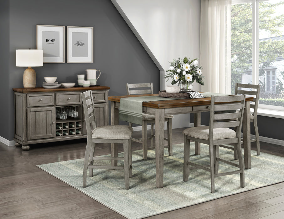 Tigard Counter Height Table in Cherry/Gray - 5761GY-36 - FAMSA Furniture (TX)