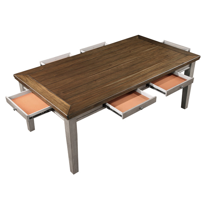 Tigard Dining Table in Cherry/Gray - 5761GY-78 - FAMSA Furniture (TX)