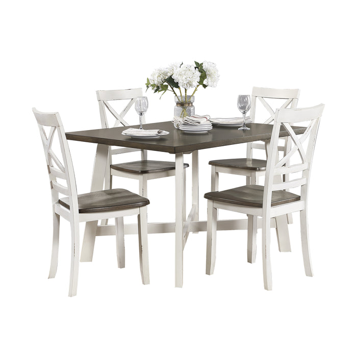 Troy 5-Piece Pack Dinette Set in Cherry/White - 5777WH - FAMSA Furniture (TX)