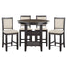 Asher 5pc Set (TB+4S) in Black/Brown/Beige - 5800BK-36*5 - FAMSA Furniture (TX)