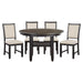 Asher 5pc Set (TB+4S) in Black/Beige/Brown - 5800BK-48RD*5 - FAMSA Furniture (TX)