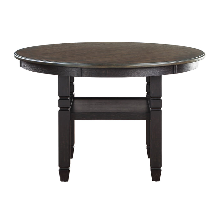 Asher Dining Table in Black/Brown - 5800BK-48RD - FAMSA Furniture (TX)
