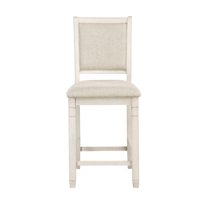 Asher Counter Height Chair in White/Beige - 5800WH-24 - FAMSA Furniture (TX)