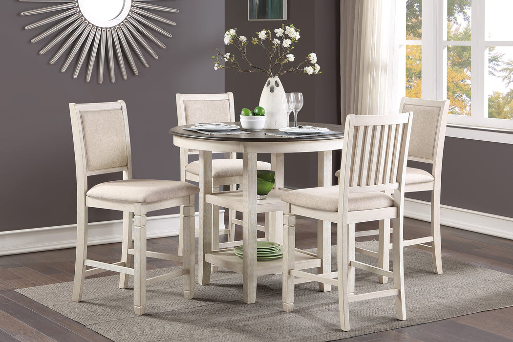 Asher Counter Height Chair in White/Beige - 5800WH-24 - FAMSA Furniture (TX)