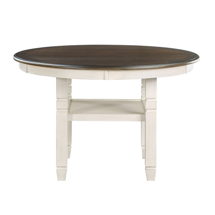 Asher 5pc Set (TB+4S) in Brown/White/Beige - 5800WH-48RD*5 - FAMSA Furniture (TX)