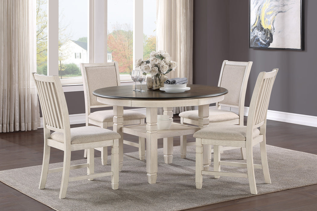 Asher Side Chair in White/Beige - 5800WHS - FAMSA Furniture (TX)