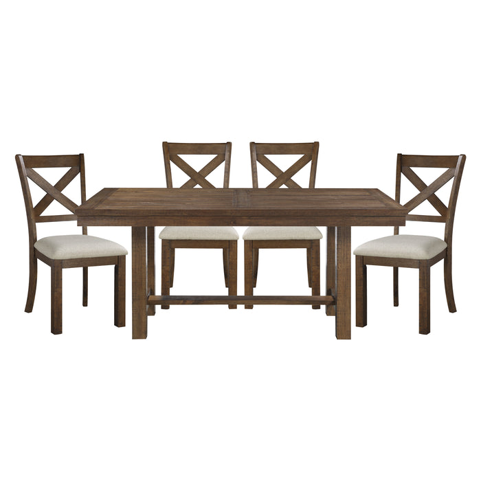 Bonner 5pc Set (TB+4S) in Beige/Brown - 5808-68*5 - FAMSA Furniture (TX)