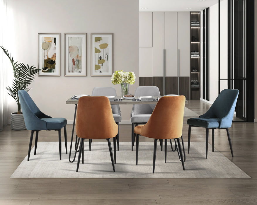 Keene Side Chair in Gray/Metal - 5817GYS - FAMSA Furniture (TX)
