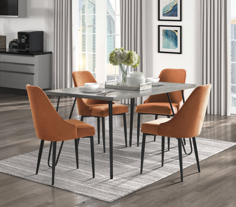 Keene Side Chair in Orange/Metal - 5817RNS - FAMSA Furniture (TX)