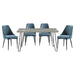 Keene 5pc Set (TB+4S) in Blue/Gray/Metal - 5817-60*5BU - FAMSA Furniture (TX)