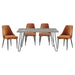 Keene 5pc Set (TB+4S) in Gray/Orange/Metal - 5817-60*5RN - FAMSA Furniture (TX)