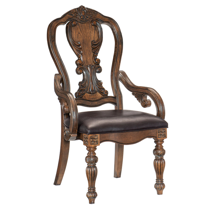 Bergen Arm Chair in Brown/Oak - 5829A - FAMSA Furniture (TX)