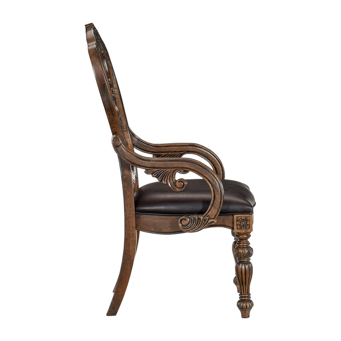 Bergen Arm Chair in Brown/Oak - 5829A - FAMSA Furniture (TX)