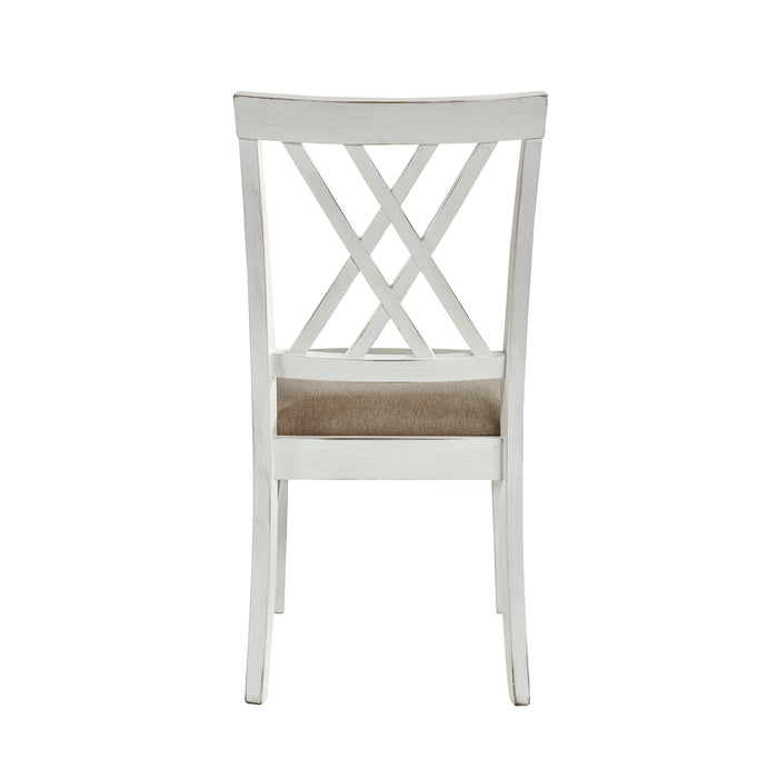 Brunson Side Chair in White/Brown - 5865S - FAMSA Furniture (TX)