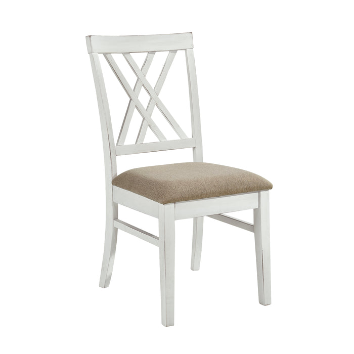 Brunson Side Chair in White/Brown - 5865S - FAMSA Furniture (TX)