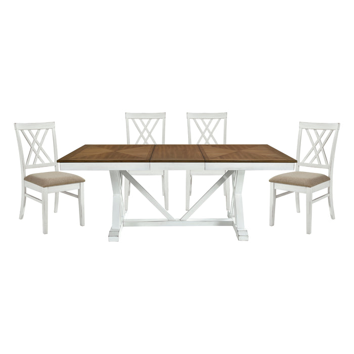 Brunson 5pc Set (TB+4S) in Oak/White - 5865-77*5 - FAMSA Furniture (TX)